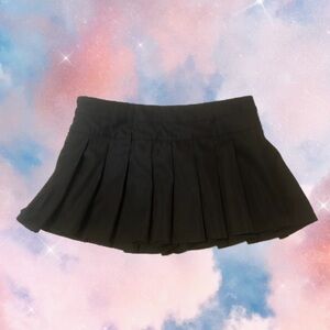 Black Pleated Mini Skirt